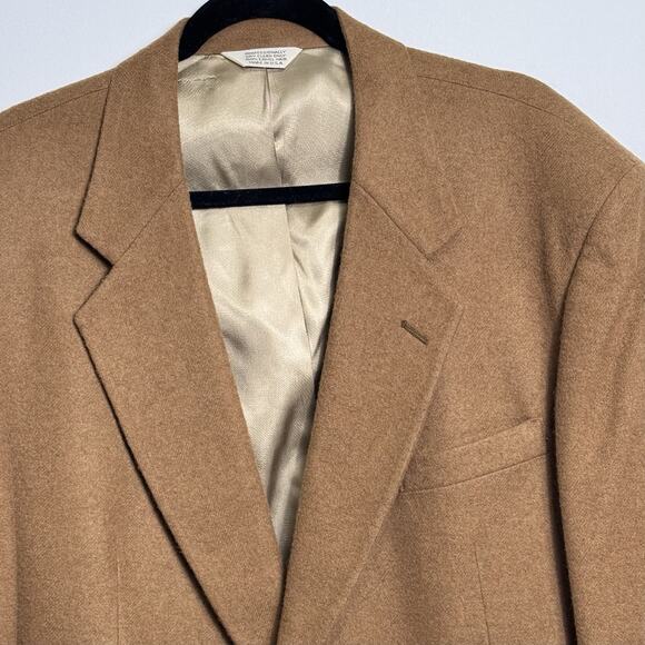 VTG 70s Hunt Valley Camel Hair Sport Coat 46R 2 Button Luxury Blazer USA *READ - Picture 9 of 13